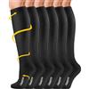 CAMBIVO Calze Compressione Graduata Donna Uomo 3 Paia, Calze a Compressione Graduata 20-30mmHg, Calze Antitrombo Elastiche a Compressione, Gambaletti Calzini per Sportive, Vene Varicose, Aereo, Corsa
