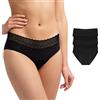 ZENAPHYR Lotto da 3 Mutande Mestruali Donna Bio - Protezione Igienica Femminile Mutande Assorbenti Donna Ciclo e Lavabili - Intimo Mutande Ciclo Mestruale Donna Ecologico con 4 Strati Anti perdite