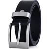Lindenmann Mens Leather Belt/Mens Belt, full grain leather belt XXL, buffalo leather, black, Größe/Size: