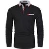 GHYUGR Elegante Polo Uomo Manica Lunga Cotone Cuciture Classica Commerciale Maglietta per L'Ufficio T Shirt,A-Nero,L