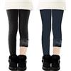 CheChury Leggings Bambine e Ragazze Elasticizzati Invernali Felpati - Pantaloni Termici Tinta Unita Lunghi in Cotone e Pile