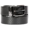 OAKS Cinture Dautore,Reversibile trama nero Carbonio/nero liscio. 100% Vera Pelle; Prodotto Artigianale 100% Made in Italy