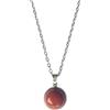 ASTER ALHELÍ Collana Donna con Pietra Naturale - Catena in Acciaio Inox Argentato con Ciondolo in Pietra - Amuleto di Protezione - Regalo Originale Donna (Diaspro Rosso)