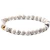 Treasure Bay Bracciale Elastico Con Pietra E Acciaio per uomo e donna | Braccialetto con pietre preziose di cristallo da 6 mm (Turchese bianco)