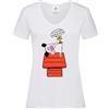 NOOO T-Shirt Hello Spank Maglietta Snoopy Maglia Cartoons Anni 80 Divertente Humor (S), Bianco