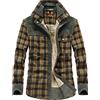 GUOCU Camicia Da Uomo Stile Boscaiolo Plaid - Giacca in Flanella A Quadri Imbottita Da Lavoro Di Cotone - Cappotto Invernale Termico, Army Green, XL