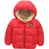 Happy Cherry Bambino Inverno Giacche Cappotto con Cappuccio Cappotto da Bambina in Cotone con Cappuccio per Bambini 12-18 mesi Rosso