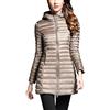 ZhuiKun Lunga Giacche Piumino Donna Ultraleggeri Cappotto Trapuntato Packable Giacca con Cappuccio Cammello 2XL