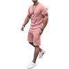 Geagodelia Completo Uomo Estivo Maniche Corte 2 Pezzi T-shirt Tinta Unita + Pantaloncini in Cotone Tuta Uomo Estate Casual Sportivo S-3XL Magliatta Uomo (Rosa, Small)