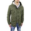 Evoga Mat Sartoriale Giaccone Uomo Parka Verde Militare Invernale Casual Giacca Cappotto con Pelliccia (XL, Verde Militare)