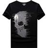 HZCX FASHION Maglietta da uomo a maniche corte con strass e teschio, 930 nero, S