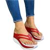 JRFT Infradito estive con zeppa vintage, sandali infradito da donna, scarpe estive da donna, Colore: rosso, 38