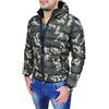 AK collezioni Giubbotto Piumino Uomo Verde Militare Camouflage Giubbino Bomber Mimetico Invernale (l)