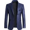 YAOTT Uomo Giacca in ecopelle Giacca da motociclista retrò Bomber impermeabile Blazer in pelle Giacca da lavoro casual Giacca intelligente Parka Trench monopetto Cardigan da lavoro Blu scuro L