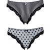 JADEA. Confezione 6 pezzi intimo donna panty brasiliano perizoma slip midi slip vita bassa colorazioni assortite fantasie a seconda della disponibilità (Brasiliano, 3)