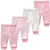 MAMIMAKA Baby Body Pantaloni Pantaloni Bambino Vestiti Del Bambino Manica Corta Tute Onesies per Neonati e Ragazze, Pantaloni-1, 6-9 Mesi