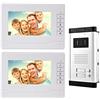 NN99 Videocitofono campanello citofono Kit sistema 7 pollici chiaro display IR Solo movimento porta visione notturna campanello 2 monitor per casa/appartamenti