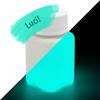 lumentics Vernice fluorescente verde-azzurro 100 ml, fotoluminescente | Si ricarica alla luce del sole e resta visibile al buio oltre 12 ore, stesura semplice come una comune pittura