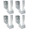 DOJA Barcelona | Supporti per Travi | 4 Pz | Staffe per Travi in Legno Tipo A | 32x144x75 mm | Zincato | Staffa Travetti in Legno | Supporto per Pali Quadrati Legno, Pali per Recinzioni Esterno