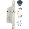 GAMOBIFER Serratura per Porte Scorrevoli Bagno WC, AGB SCIVOLA TRE, Serratura da infilare nelle porte interne scorrevoli, Modello con 1 solo Foro Quadro Maniglia. Fronte Tondo 16 x 160 mm. (NICHELATO LUCIDO)