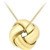 CARISSIMA Ciondolo nodo a quattro vie da donna in oro giallo 9 ct su collana curb, 46 cm