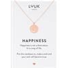 LUUK LIFESTYLE Catenina in acciaio inossidabile 50cm, con ciondolo a montagna I escursionista I giramondo e dedica HAPPINESS, portafortuna per escursioni, rosa