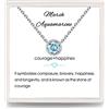 Presentski March Birthstone Solitario Diamante Collana, Collana con Acquamarina Ciondolo in Argento Sterling 925 con Pietra Portafortuna