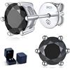 MomentWish Orecchini Neri Moissanite Argento 925, 2 Carati Orecchino Nero Uomo Donna Punto Luce Simulato Diamanti Brillanti VVS1 D Colore con Certificato GRA Regalo 6.5mm