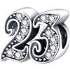 MariaFonte Charm Compatibile Tutte Marche Anni Compleanno Anniversario Laurea Ciondoli Originale Charming Beads Argento 925 Mamma Bead Portafortuna Cuore Famiglia Natale Donna