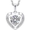 MomentWish Collana Donna Cuore, 1 Carato Moissanite Punto Luce Diamante Collana Argento 925 Gioielli Regalo per Donne Fidanzata Mamma
