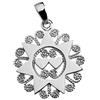 GR GIULIANO RICCITELLI gioielli - Ciondolo Presentosa dʼAbruzzo con catenina inclusa in Argento 925 Rodiato, due cuori, diametro 17 mm, gioiello tipico abruzzese