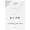 LUUK LIFESTYLE Collana in argento sterling 925 con anelli intrecciati e biglietto regalo SIMPLICITY, portafortuna, gioielli donna, bambina, competizione, amicizia, argento