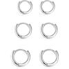GMEDRIDAS 3 Paia Orecchini Cerchio Argento 925 per Donna, Orecchini Cerchio Piccoli Set Orecchini Donna Argento Orecchini Bambina Anallergici 10mm, 12mm, 15mm