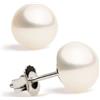 Secret & You - Orecchini a bottone con perle per donna e bambina, forma a bottone con perle coltivate d'acqua dolce Argento sterling 925 - Disponibile in 10 taglie da 4 mm a 13 mm