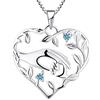 YL Mamma Collana Argento 925 Mom Hold Collana ciondolo a mano per bambini Regali per mamma (Blu)