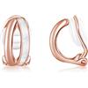 PHNIBIRD Orecchini Clip Donna Non Perforato Conchiglia di Madreperla Rosegold Orecchini in Argento Sterling 925 per Regalo Per Matrimonio Gioielli da donna