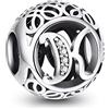 NINGAN 925 Charms dell'alfabeto in argento sterling A-Z Donna Bracciale Collana Ciondolo, Regalo di compleanno per la famiglia e gli amici