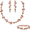 EVER FAITH Cristalli Sposa Set di gioielli da damigella d'onore, Elegante Marquise Rotondad Strass Foglia Collana Dangle Orecchini Tennis Bracciale Set per le donne