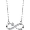 Arrebol Collana Infinito Donna Argento Sterling 925 Pendenti Simbolo Infinity con Bianco Cuore Zirconia Catene Regolabile |45cm+5|,Gioielli Donna Regalo Originale per Moglie Madri Figlia