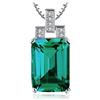 JewelryPalace 6ct Collana Donna Argento 925 con Simulato Smeraldo Verde, Solitario Collana Ciondolo Pietra a Taglio Smeraldo con Catena 45cm, Rettangolo Collane Pendenti Verdi e Set Gioielli Donna