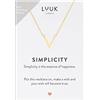 LUUK LIFESTYLE Collana con pendente simbolo di vittoria e messaggio SIMPLICITY, in argento sterling 925, elegante, delicato, portafortuna esame, oro