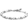 MAISON GIOIELLI FIRENZE - OHANA Bracciale Uomo Acciaio Placcato Oro con Sfere Andromeda, Bracciale Chiusura Moschettone Ipoallergenico Antigraffio e Waterproof (bianco)