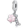 Annmors Zampa e Osso Bead Charm Donna argento Ciondolo a forma di, in argento Sterling 925, compatibile con braccialetti e collane europe