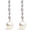 Secret & You Orecchini di perle da donna coltivati d'acqua dolce tipo goccia d'acqua con 5 piccole pietre cubic zirconia 8,5-9 mm SECRET & YOU - Orecchini in argento sterling 925 rodiato.