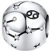 MariaFonte Maria Fonte Bead Charm Segno Zodiacale Cancro in Argento Sterling 925, Compatibile con Le più Diffuse Marche di Braccialetti e collane.