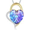 LEKANI Amore Eterno Collana Donna Cuore Argento 925 Gioielli con Cristalli di Austria, Idee Regalo Donna Originale per Lei Moglie Festa della Mamma Anniversario Regalo Natale Valentin's Day (Pur-L)