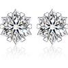 MomentWish Orecchini Fiocco Di Neve, 1 Carato/5mm Moissanite Diamante Orecchini Brillante Uomo Donna Punto Luce Argento 925 Anallergici Gioielli Regalo Fidanzata