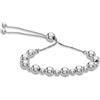 Tuscany Silver Bracciale da Donna in Argento Sterling con Sfere da 4mm e 6mm Regolabile Slider da 10cm/4-23cm/9