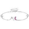 Micory Cavigliera Donna Argento Sterling 925 Gioielli Sexy Estivo per Spiaggia Cavigliera Farfalla-con Confezione Regalo 26cm