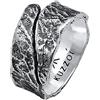 Kuzzoi 0604832121 Anello da uomo in design effetto usato, anello a fascia massiccio, larghezza 12 mm, in argento sterling 925, anello in argento martellato, anello da motociclista, taglia 20-26
